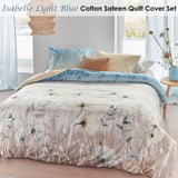 Bedding House Isabelle Light Blue Cotton Sateen Quilt Cover Set King V442-HIN-QUILTCS-ISABELLE-LIGHTBLUE-KI