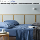 Bianca Natural Sleep Recycled Cotton and Bamboo Sheet Set Blue King V442-BCA-SHEETS-RECYCLEDCB-BLUE-KI