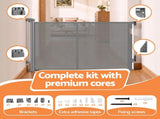 Keezi Retractable Gate Baby Gate Pet Safety Fence Extends up to 400cm Grey SG-400X86-GR