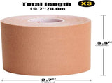 3 Pack Kinesiology Tape, 4in x 5.5yd Water Resistant Muscle Support Adhesive Sport Tape for Pain V1259-DP01-A-3128
