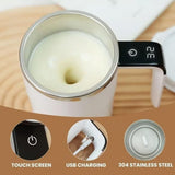 Electric Coffee Mug, 13oz Self Stirring Smart Mug with Temperature Display & Rechargeable Magnetic V1366-AZ2-W-11533