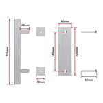 12" Square Pull and Flush Door Handle Set Stainless Steel Barn Door Hardware V63-831841