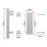 12" Square Pull and Flush Door Handle Set Stainless Steel Barn Door Hardware V63-831841