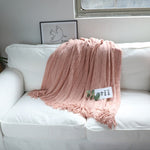 SOGA 2X Pink Textured Knitted Throw Blanket Warm Cozy Woven Cover Couch Bed Sofa Home Decor with BLANKET927X2