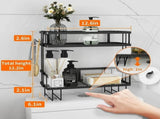 2-Tier Bathroom Organizer Two Tier Shelves Over The Toilet Storage Shelf Black V1192-AZ-W-27849