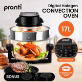 Pronti 17L Digital Family Turbo Convection Oven Broiler Cooker - Black OVN-CKN-17D-BK