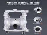 Air Operated Double Diaphragm Pump, 44GPM, Max 115PSI Air Waste Oil Pneumatic Transfer Pump with 2 V952-QDSQGMBLHJ15NT76JV0