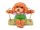 Swing Animal Hanging Teddy Dog Cartoon Garden Decoration Pendant Style Resin Statue CraftsBrown V1294-YM0901-3111210157611