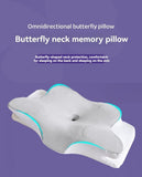 Butterfly 4D Memory Cotton Pillow Ice-Silk Fabric Cooling Pillow Cervical Spine - Blue - Size V1106-115-79531-BLU-CONVENTIONAL