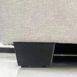 Veronica Bed Frame King Size Winged Grey Linen Fabric Seam Grid Pattern with gas lift plywood metal V43-BED-VER-KGR