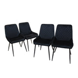 Dining Chairs x 4 Padded Seat Soft Velvet CH1129-FL-4-BK
