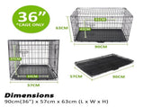 Wire Dog Cage Foldable Crate Kennel 36in with Tray V274-PET-WC36