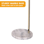 Sarantino Arc Floor Lamp Antique Brass Finish with Marble Base LMP-MLM-112-03