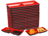 15PCS Dual Dipping Bowls, Melamine Soy Sauce Dishes, Sushi Sauce Dipping Plates, Divided Cups, 2 V1369-AZ3-W-08826