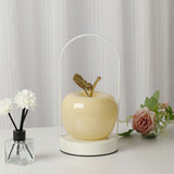 Yellow Decorative Apple Table Lamp - USB-C, 3 Light Modes, Metal Handle V888-ELOSUNG26843