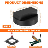 4-Pack Floor Jack Rubber Pad, Safe Lifting, Enduring Rubber, for Protecting the Car's Chassis and V1369-AZ3-W-12046