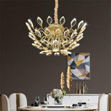 BAMDECOR C3348 Modern Luxury Crystal-leaf Chandelier LED Fashion Creativity Pendant Ceiling V255-BAM-C3348-60