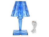 LED Crystal Table Lamp Transparent Prism Dimmable Desk Lamp USB Charging Indoor LightingBlue V1294-YM0901-3119210122312