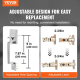 Double Door Handle Set, Satin Nickel Square Door Lever, Heavy Duty Double Front Door Handle Set with V952-SMSBDMNDSFXLP6JSTV0