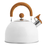 Whistle Kettle Stovetop Stainless Steel Foldable Handle Kitchen Supplies 2.5L White V1294-YM0512-3118220265711