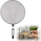 Stainless Steel Grease Splatter Guard, 11-Inch Fine Mesh Cover with Adjustable Comfort Grip Handle, V1258-DP02-F-871