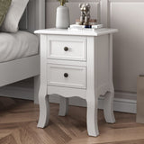 French Bedside Table Nightstand White Set of 2 V264-TAB-712C-WHE-2PC-1