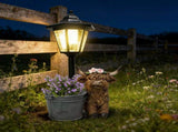 Highland Cow Solar Garden Light Style 2 - Resin Animal Statue with Planter, Warm Pathway Lantern and V888-ELOSUNG55511