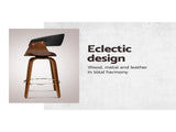 Artiss Bar Stools Swivel PU Seat Wooden BA-TW-8201-BK