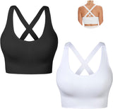 Sports Bra for Women Unpadded Medium Support Criss Cross Back Strappy Workout Bra High Impact Gym V1259-DP01-A-3344