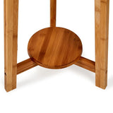 155cm Large Bamboo Wooden Tripod Floor Lamp w Beige Linen Light Shade V563-75131