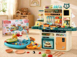 Keezi 2 Piece Kids Pretend Kitchen Playset Water Toys Fishing Game Food Play PLAY-KITCHEN-SINK-GN