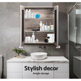 Cefito Bathroom Mirror Cabinet 600x720mm Oak BV-MC-6003-NT