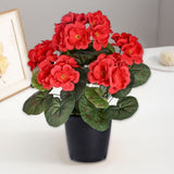 Artificial Faux Outdoor Flowers Plants For Spring Summer Decoration Fake Silk Camellia Look Real For V1192-AZ-W-29373