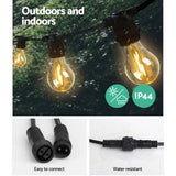 50m LED Festoon String Lights Outdoor Christmas Decorations Wedding Garden Party LIGHT-B-A19-50-WW