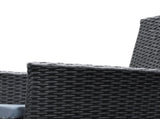 Gardeon Outdoor Dining Set 7 Piece Wicker Lounge Setting Black FF-DINING-7CLS-BK-ABC