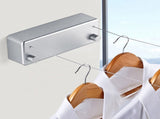 Dual Lines Retractable Clothesline Clothes Drying Line for Indoor Hotel Home Balcony BathroomSilver V1294-YM0901-3117200027811