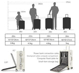 Carry on Suitcase Lightweight Travel Cabin Suitcase Suit Cases Zipperless Luggage 20 Inch with V1107-128-91631-BEG-20IN