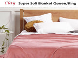 Accessorize Clay Super Soft Blanket Queen/King V442-HIN-BLANKET-SUPERSOFT-CLAY-QS