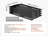 1U Server Rack, 4 PCS, 22.68 kg Max Load-Bearing Vented Cantilever, Wall Mount or Rack Mount V952-FWQJJGB4J1U1MWT05001V0