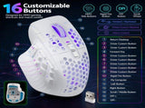 SOLAKAKA Wireless MMO Gaming Mouse 16 Buttons Bluetooth 24000 DPI RGB XFF3-MSSM809P-WH