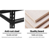 Giantz 2x1.5M Garage Shelving Warehouse Rack Pallet Racking Storage Shelve Black WR-E-7X15-BK-FC2