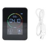 Smart Carbon Dioxide Detector USB Charging Infrared Temperature Humidity Air Quality MonitorBlack V1294-YM0901-3113210119812