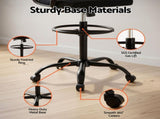 Artiss Office Chair Drafting Chairs Stool Computer Desk Studios Mesh Black OCHAIR-K-DRAF-BK