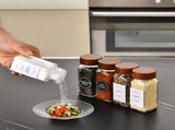 12 Pack Jars, Square Glass Jars With Bamboo Lids And Labels, Funnel And Brush For Kitchen V1237-ZY-807-050