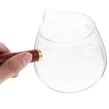 Transparent Glass Milk Cup Borosilicate Heat-Resistant Wooden Handle 1Pc V1370-AZ4-16820