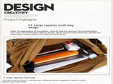 Canvas Crossbody Bag Messenger Bag Vintage Military Leather Canvas Laptop Bag / Messenger V1370-AZ4-06749