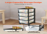 Plastic Storage Drawers Cart, 4 Drawers Storage Organizer with Wheels, Rolling Closet Organization V767-VVR-CWCT1SLJL4G13PBKB001V0