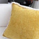 SOGA 2X 50cm Throw Pillow Turmeric Yellow Aesthetic Chenille Texture for Home Decor FRENCHCUSHION313X2