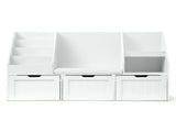 Keezi Kids Bookshelf Storage Organiser Toy Box Drawer Bench Seat Cabinet White FURNI-N-BOOK-140-WH-AB