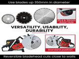 BAUMR-AG 350mm Professional Concrete Demolition Saw 74cc 2-Stroke, Wet and Dry Demo Cutting, 14" V219-SAWCONBMP8CA